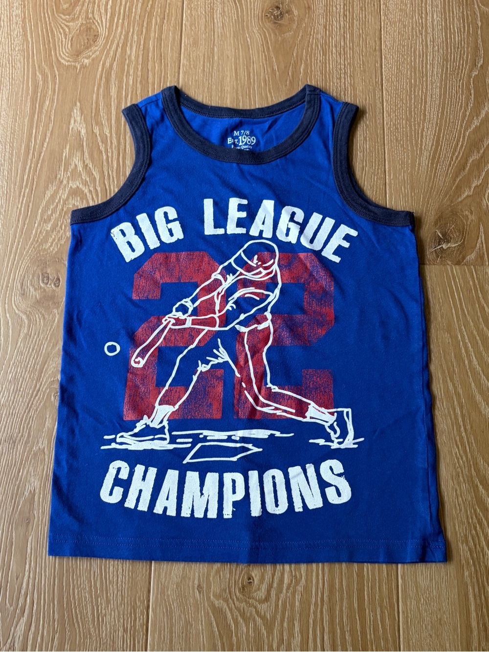 Children’s Place Blue Medium 7/8 #22 Baseball Sleeveless Shirt Graphic Tee
